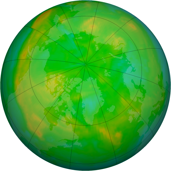 Arctic ozone map for 01 July 1999
